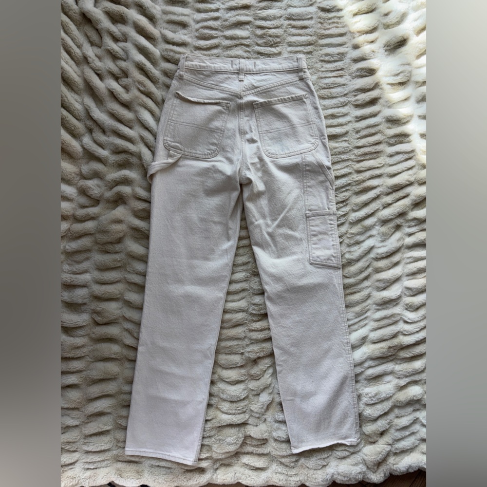 Abercrombie & Fitch Cream Straight Leg Carpenter Jeans, size 27